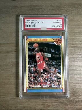 Michael Jordan Gem Mint 10 1988 Fleer #120 Novelty Basketball Card. Bulls.